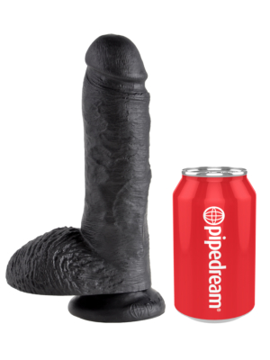 King Cock Cock with Balls 8 Inch - Black