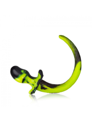 Oxballs Beagle Puppy Tail Butt Plug Black/Yellow Medium