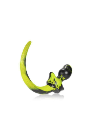 Oxballs Pug Puppy Tail Butt Plug Black/Yellow Small
